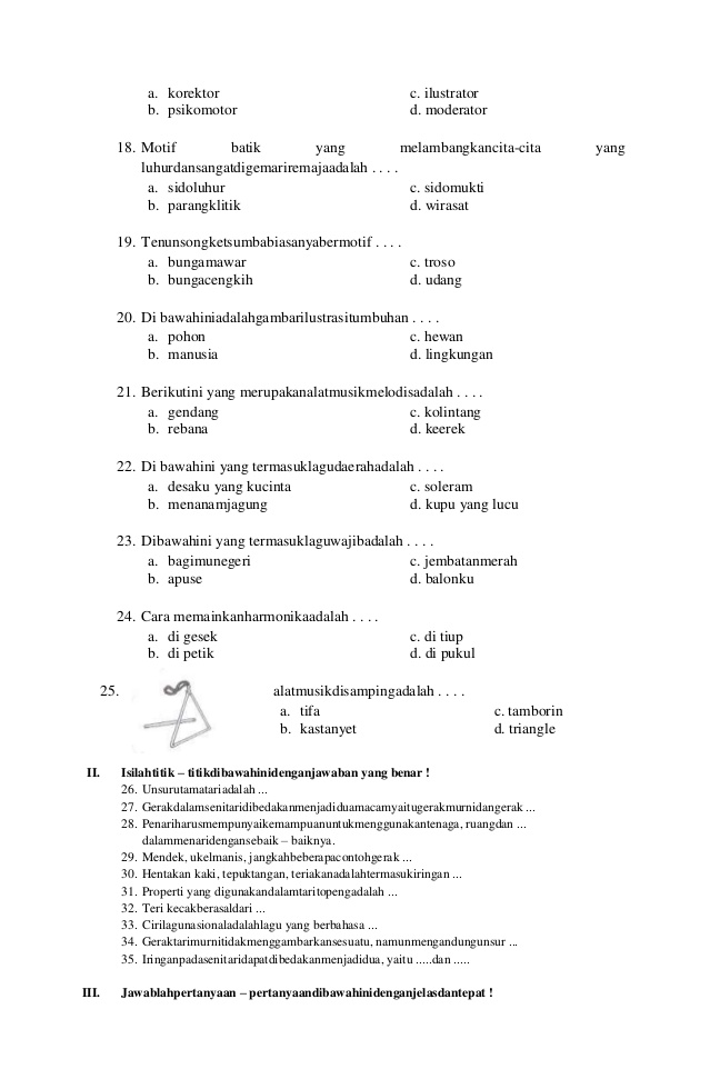 Soal Sbk Kelas 6 Semester 1 Dan Kunci Jawaban Pdf - Wulan Tugas